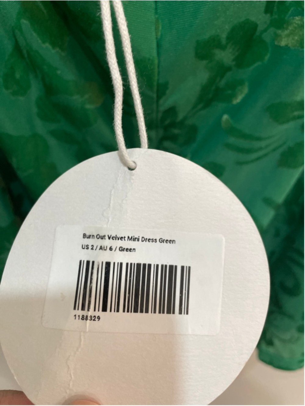 Princess Polly Green Velvet Burn Out Mini Dress US 2 Open Back Party Going Out - Picture 6 of 9